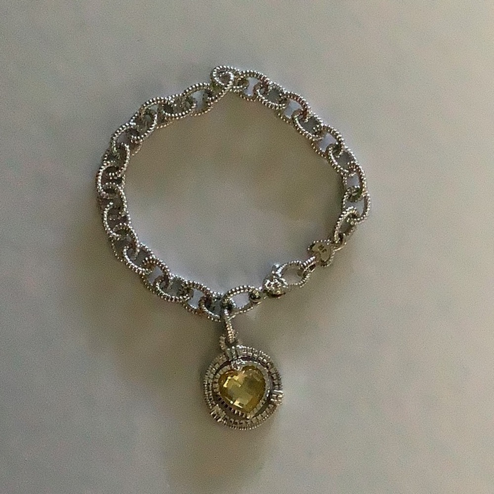 Judith Ripka Two-tone Diamond & Heart  Charm